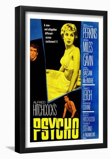 Psycho, Anthony Perkins, Janet Leigh, John Gavin, 1960-null-Framed Poster