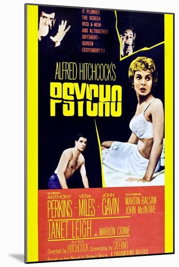 Psycho, Anthony Perkins, Vera Miles, Janet Leigh, John Gavin, 1960-null-Mounted Art Print