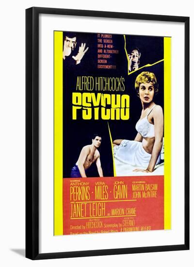 Psycho, Anthony Perkins, Vera Miles, Janet Leigh, John Gavin, 1960-null-Framed Art Print