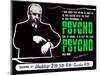 Psycho, Director Alfred Hitchcock On A British Quad, 1960-null-Mounted Art Print