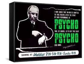 Psycho, Director Alfred Hitchcock On A British Quad, 1960-null-Framed Stretched Canvas