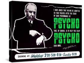 Psycho, Director Alfred Hitchcock On A British Quad, 1960-null-Stretched Canvas