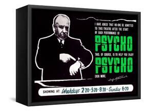 Psycho, Director Alfred Hitchcock On A British Quad, 1960-null-Framed Stretched Canvas