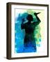 Psycho in the Shower Watercolor-Lora Feldman-Framed Art Print