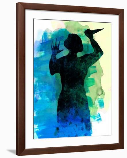 Psycho in the Shower Watercolor-Lora Feldman-Framed Art Print