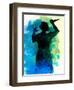 Psycho in the Shower Watercolor-Lora Feldman-Framed Art Print