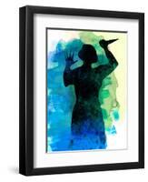 Psycho in the Shower Watercolor-Lora Feldman-Framed Art Print