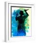 Psycho in the Shower Watercolor-Lora Feldman-Framed Art Print