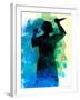 Psycho in the Shower Watercolor-Lora Feldman-Framed Art Print