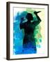 Psycho in the Shower Watercolor-Lora Feldman-Framed Art Print