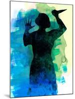 Psycho in the Shower Watercolor-Lora Feldman-Mounted Art Print