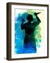 Psycho in the Shower Watercolor-Lora Feldman-Framed Art Print