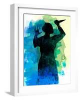 Psycho in the Shower Watercolor-Lora Feldman-Framed Art Print