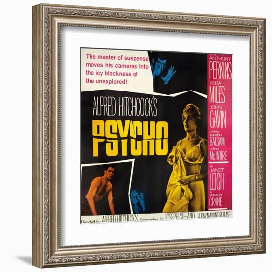 Psycho, Top: Anthony Perkins, Bottom from Left: John Gavin, Vera Miles, Janet Leigh, 1960-null-Framed Art Print