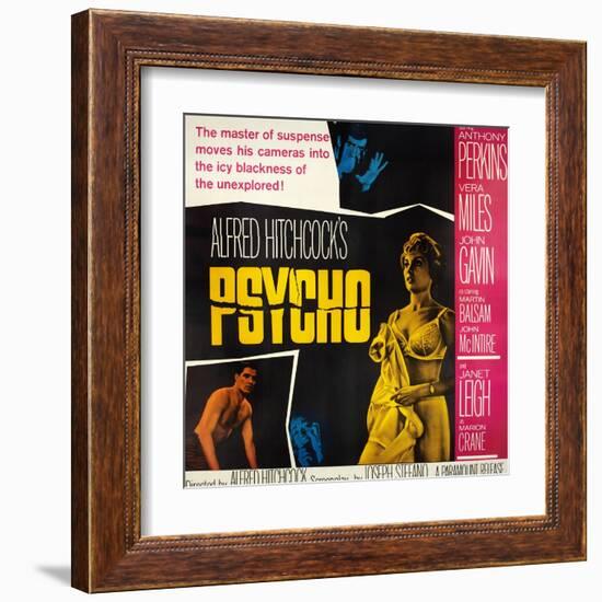 Psycho, Top: Anthony Perkins, Bottom from Left: John Gavin, Vera Miles, Janet Leigh, 1960-null-Framed Art Print