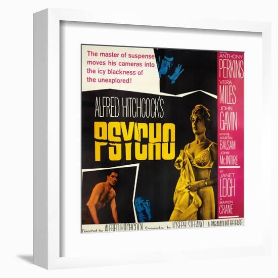 Psycho, Top: Anthony Perkins, Bottom from Left: John Gavin, Vera Miles, Janet Leigh, 1960-null-Framed Art Print