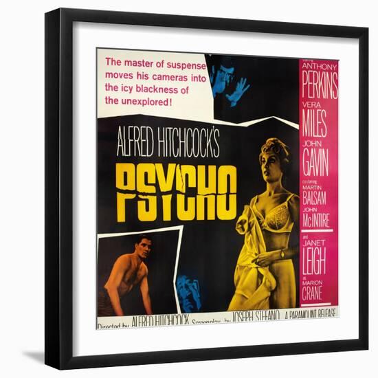 Psycho, Top: Anthony Perkins, Bottom from Left: John Gavin, Vera Miles, Janet Leigh, 1960-null-Framed Art Print