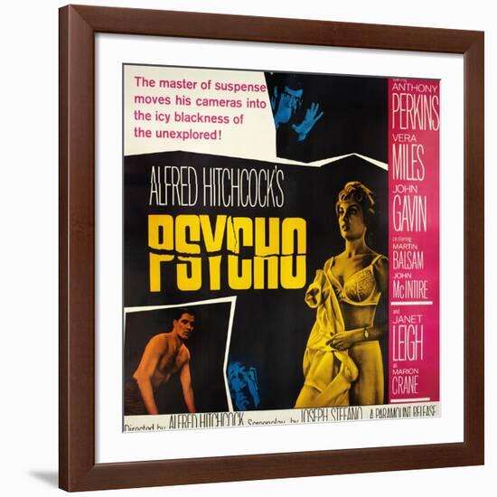 Psycho, Top: Anthony Perkins, Bottom from Left: John Gavin, Vera Miles, Janet Leigh, 1960-null-Framed Art Print