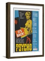 PSYCHO, US poster, Anthony Perkins (left), Janet Leigh (center), John Gavin (bottom), 1960-null-Framed Art Print