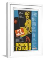 PSYCHO, US poster, Anthony Perkins (left), Janet Leigh (center), John Gavin (bottom), 1960-null-Framed Art Print