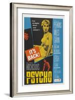 PSYCHO, US poster, Anthony Perkins (left), Janet Leigh (center), John Gavin (bottom), 1960-null-Framed Art Print