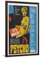 PSYCHO, US poster, Anthony Perkins (left), Janet Leigh (center), John Gavin (bottom), 1960-null-Framed Art Print