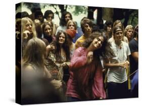 Psylvia, Dressed in Pink Indian Shirt Dancing in Crowd, Woodstock Music and Art Festival-Bill Eppridge-Stretched Canvas