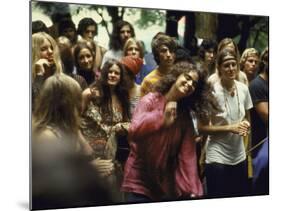 Psylvia, Dressed in Pink Indian Shirt Dancing in Crowd, Woodstock Music and Art Festival-Bill Eppridge-Mounted Photographic Print