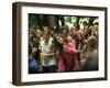 Psylvia Dressed in Pink Indian Shirt, Dancing in Midst of Crowd During Woodstock Music/Art Festival-Bill Eppridge-Framed Photographic Print