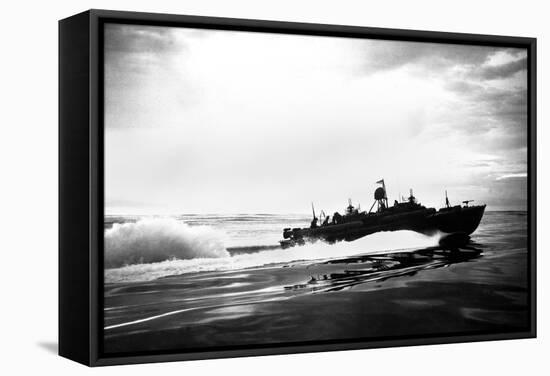 PT Boat Off Coast of New Guinea During World War 2-null-Framed Stretched Canvas