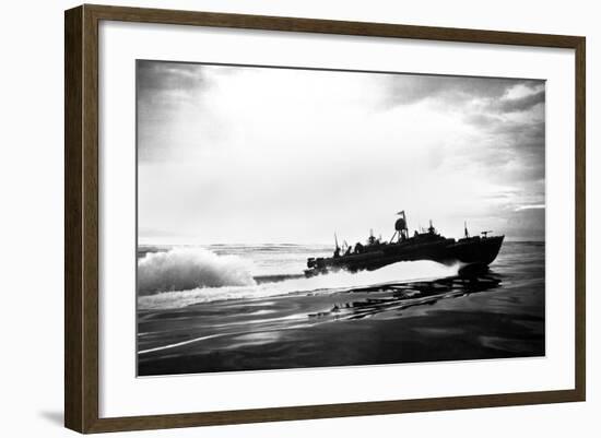 PT Boat Off Coast of New Guinea During World War 2-null-Framed Photo