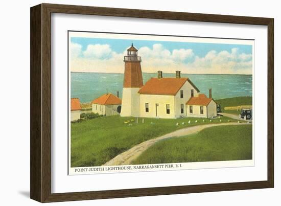 Pt. Judith Lighthouse, Narragansett Pier, Rhode Island-null-Framed Art Print