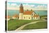 Pt. Judith Lighthouse, Narragansett Pier, Rhode Island-null-Stretched Canvas
