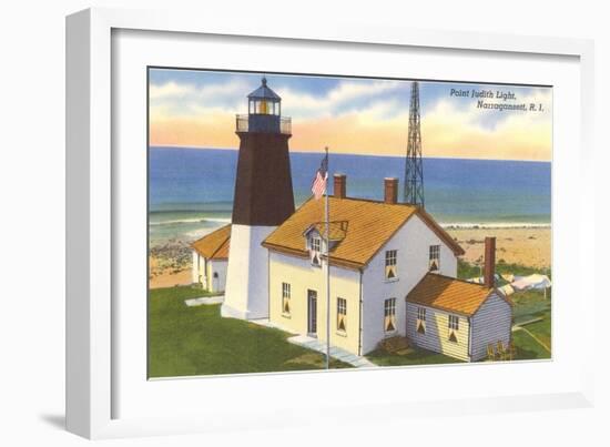 Pt. Judith Lighthouse, Narragansett, Rhode Island-null-Framed Art Print