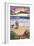 Pt. Pleasant Beach, New Jersey - Beach and Sunset-Lantern Press-Framed Art Print