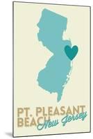 Pt. Pleasant Beach, New Jersey - Heart Design (Blue and Teal)-Lantern Press-Mounted Art Print