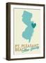 Pt. Pleasant Beach, New Jersey - Heart Design (Blue and Teal)-Lantern Press-Framed Art Print