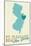 Pt. Pleasant Beach, New Jersey - Heart Design (Blue and Teal)-Lantern Press-Mounted Art Print