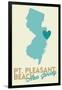 Pt. Pleasant Beach, New Jersey - Heart Design (Blue and Teal)-Lantern Press-Framed Art Print