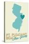 Pt. Pleasant Beach, New Jersey - Heart Design (Blue and Teal)-Lantern Press-Stretched Canvas