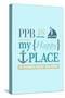 Pt. Pleasant Beach, New Jersey - PPB Is My Happy Place (#2 - Teal)-Lantern Press-Stretched Canvas