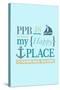 Pt. Pleasant Beach, New Jersey - PPB Is My Happy Place (#2 - Teal)-Lantern Press-Stretched Canvas