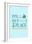 Pt. Pleasant Beach, New Jersey - PPB Is My Happy Place (#2 - Teal)-Lantern Press-Framed Art Print