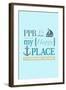 Pt. Pleasant Beach, New Jersey - PPB Is My Happy Place (#2 - Teal)-Lantern Press-Framed Art Print