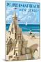 Pt. Pleasant Beach, New Jersey - Sandcastle-Lantern Press-Mounted Art Print