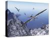 Pteranodon Birds Flying Above Coastal Rocks on a Beautiful Day-Stocktrek Images-Stretched Canvas