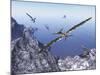 Pteranodon Birds Flying Above Coastal Rocks on a Beautiful Day-Stocktrek Images-Mounted Art Print