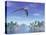 Pteranodon Birds Flying Above Islands with Palm Trees-null-Stretched Canvas