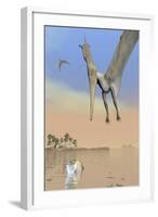 Pteranodon Fishing for Food-null-Framed Art Print