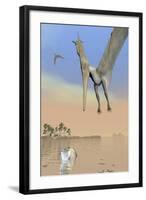 Pteranodon Fishing for Food-null-Framed Art Print